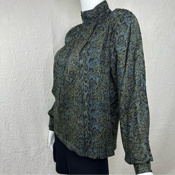 Lillie Rubin Exclusive Silk Vintage Beaded Blouse - Picture 4 of 16